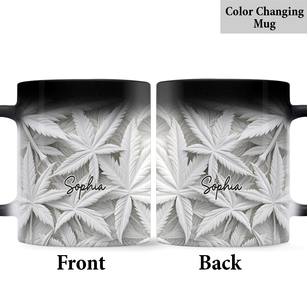 Feuilles blanches - Mug personnalisé sur le thème du cannabis