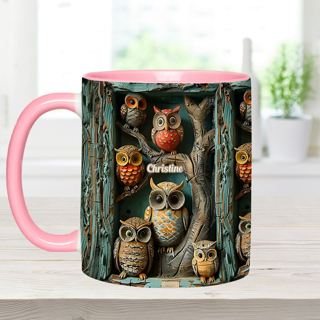 Mug personnalisé « Juste une fille qui aime les hiboux » avec motif hibou