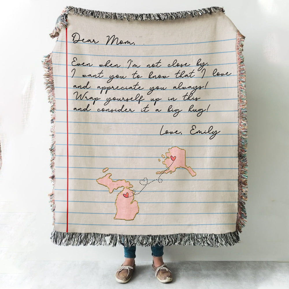 Dear Mom Letter - Personalized Mother Woven Blanket