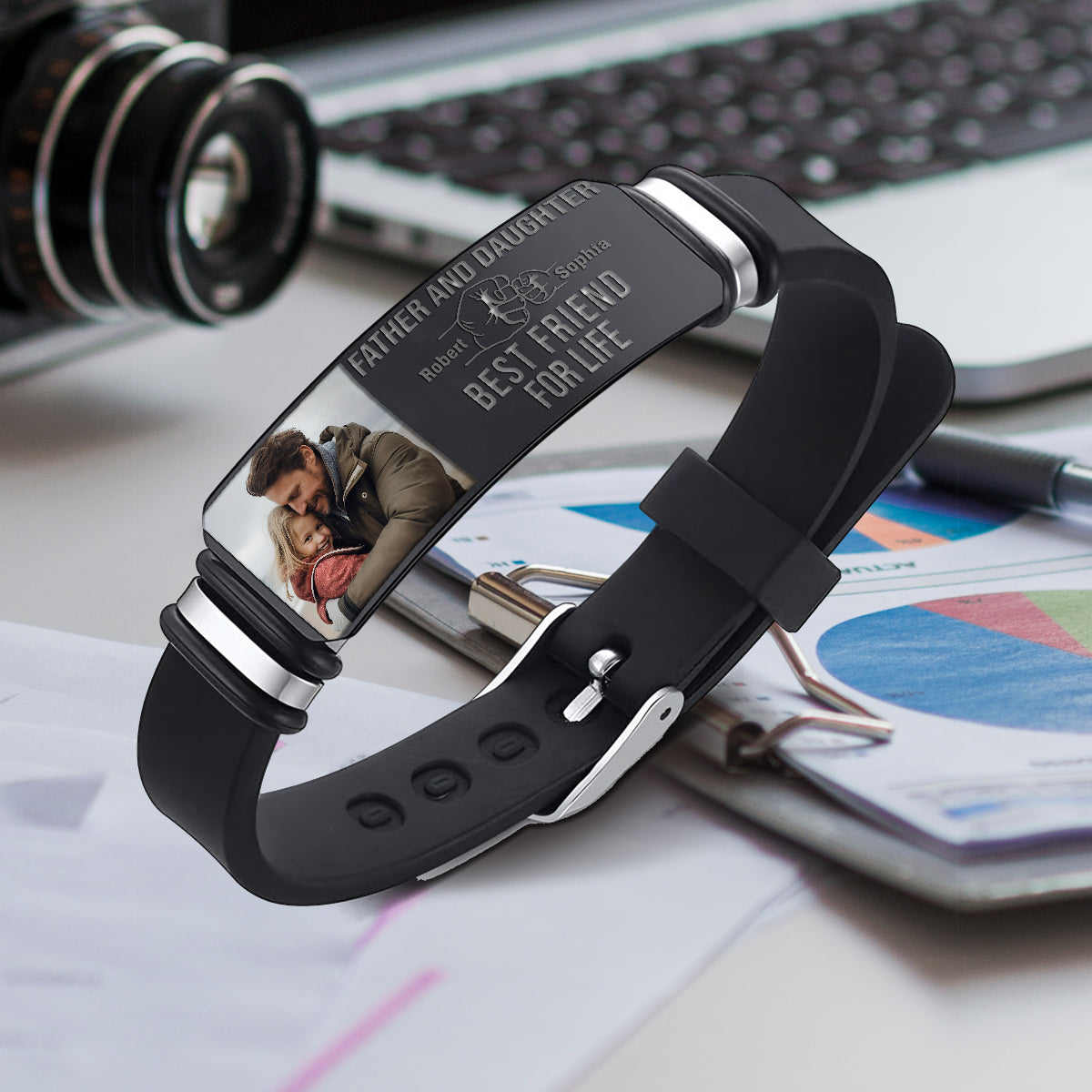 Bracelet personnalisé gravé pour le père, la fille et le fils, meilleurs amis pour la vie