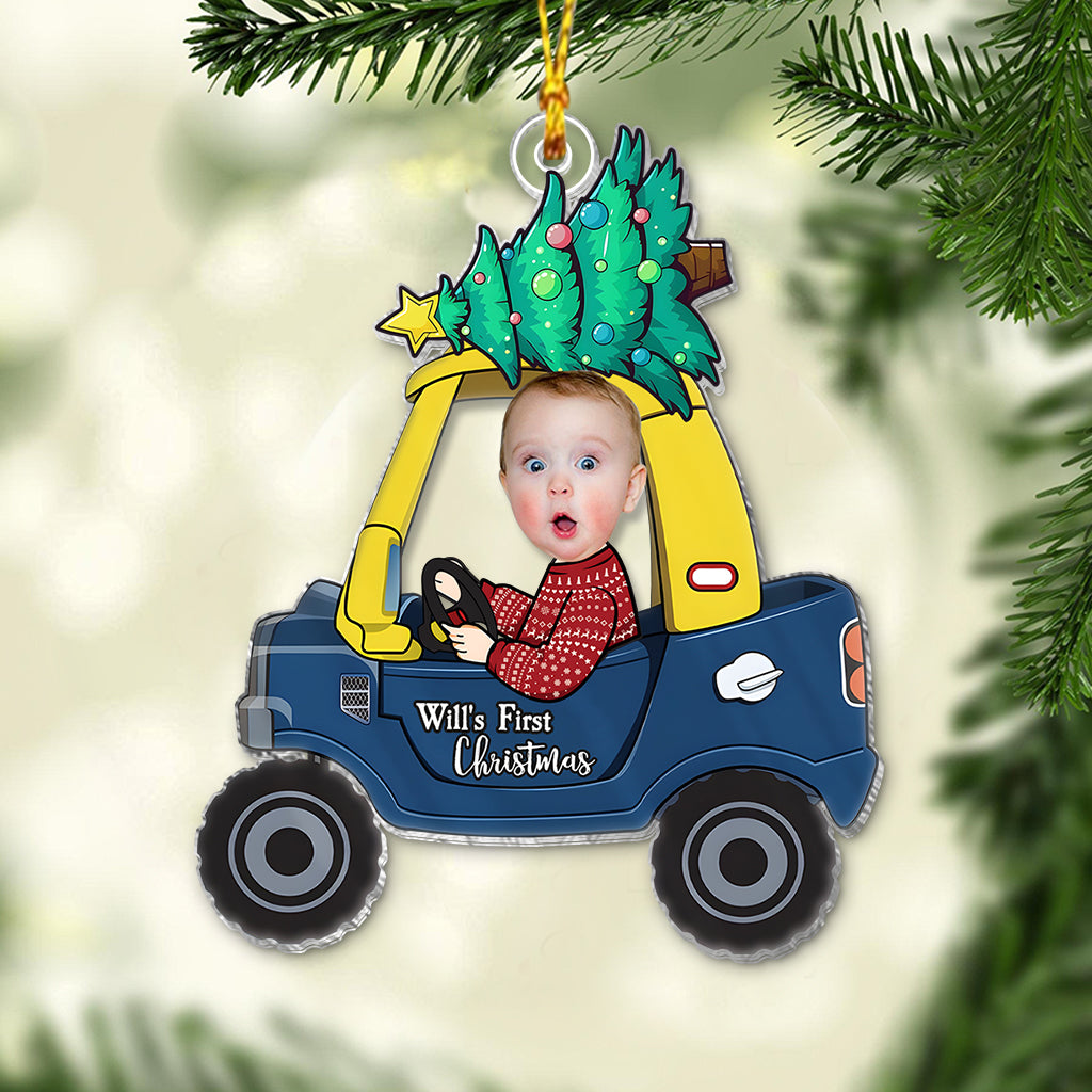 Premier Noël de bébé - Ornement transparent personnalisé pour nouveau-né