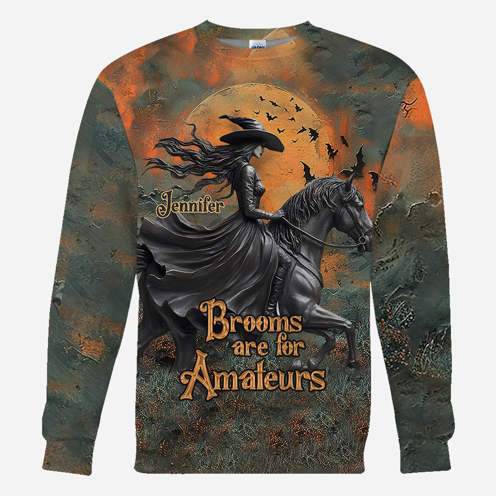 Les balais, c'est pour les amateurs - T-shirt personnalisé avec motif cheval