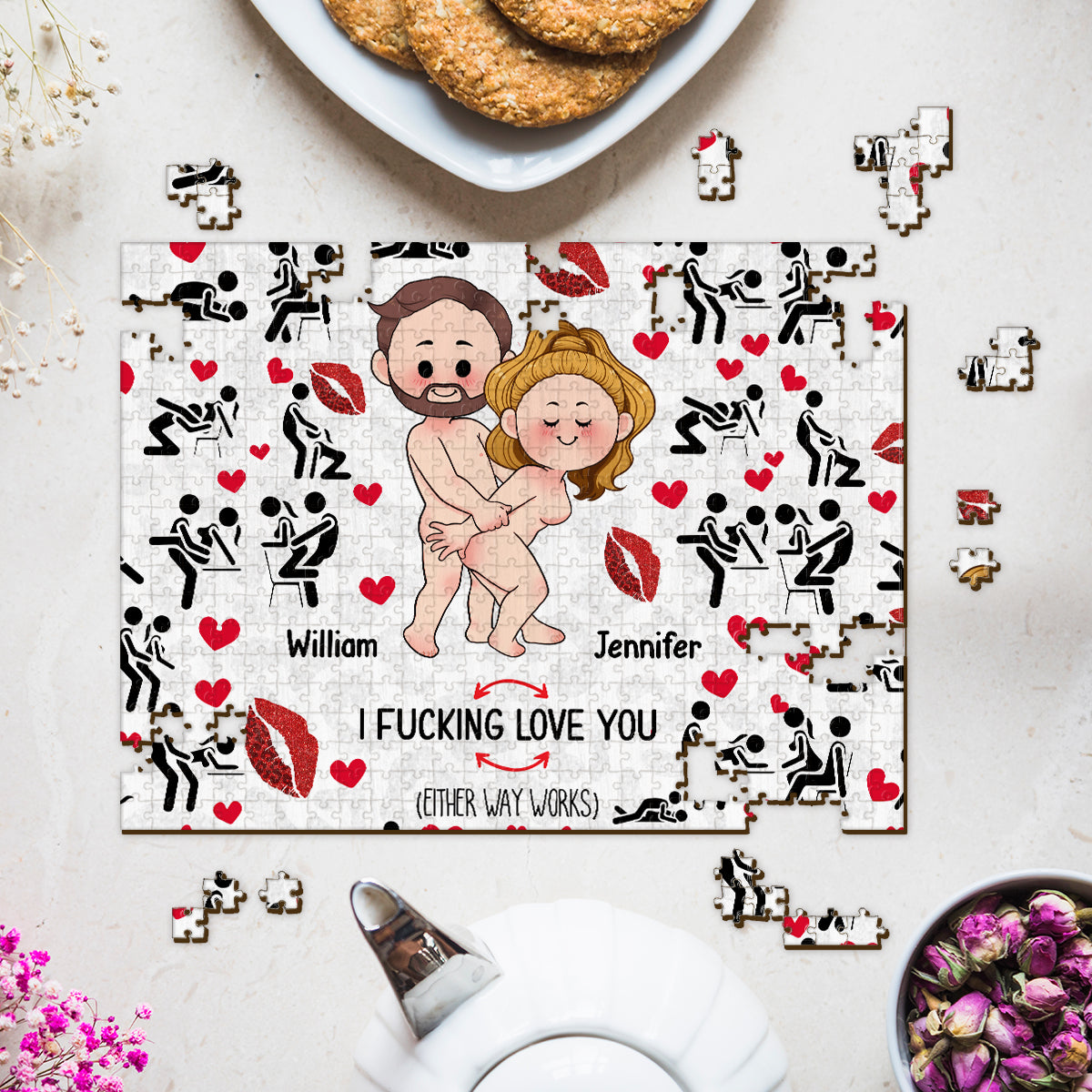 Je t'aime - Puzzle personnalisé pour couple