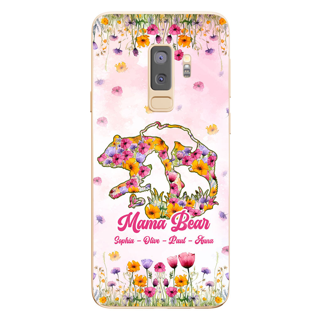Coque de téléphone transparente personnalisée Maman Ours - Maman