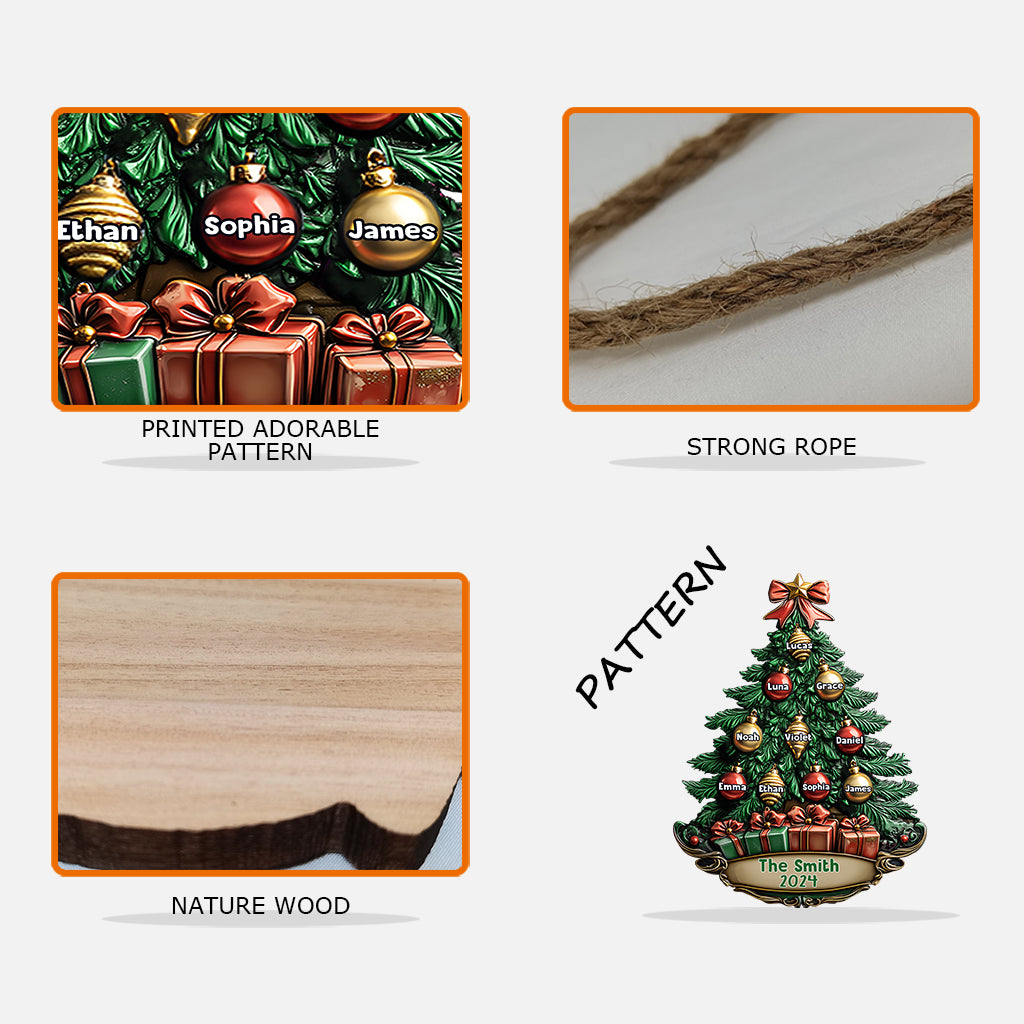 Joyeux Noël - Panneau en bois personnalisé pour la famille