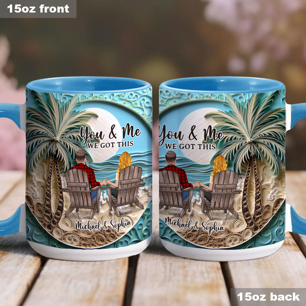 Mug personnalisé « Scène de plage » pour couple