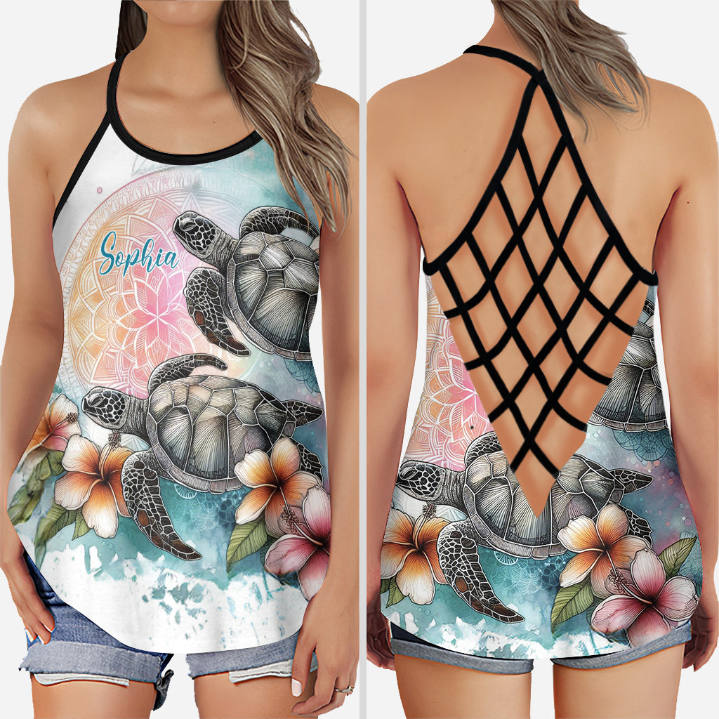Love Turtles - Personalized Turtle Cross Tank Top