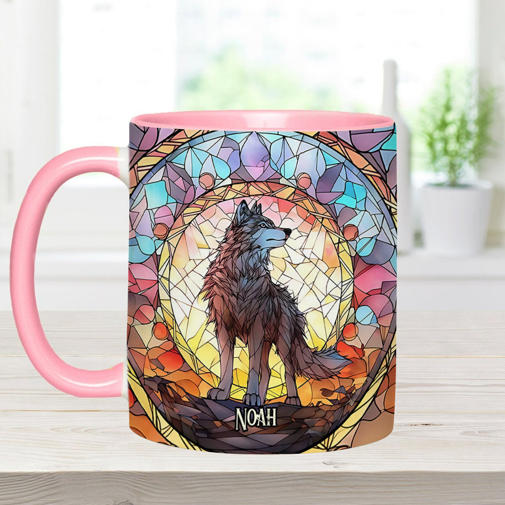Mug personnalisé « Esprit féroce » avec motif loup