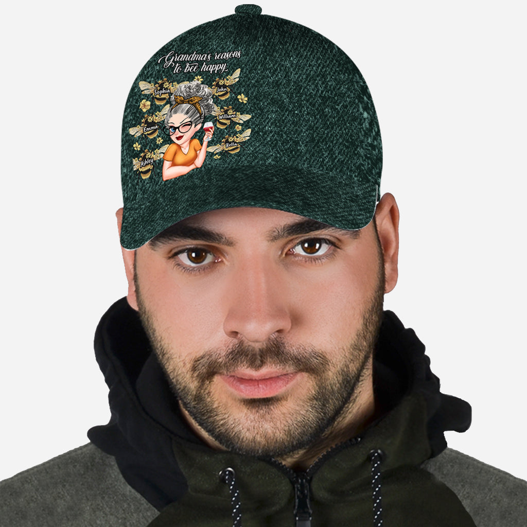 Les raisons d'être heureuse de grand-mère - Casquette classique personnalisée pour grand-mère