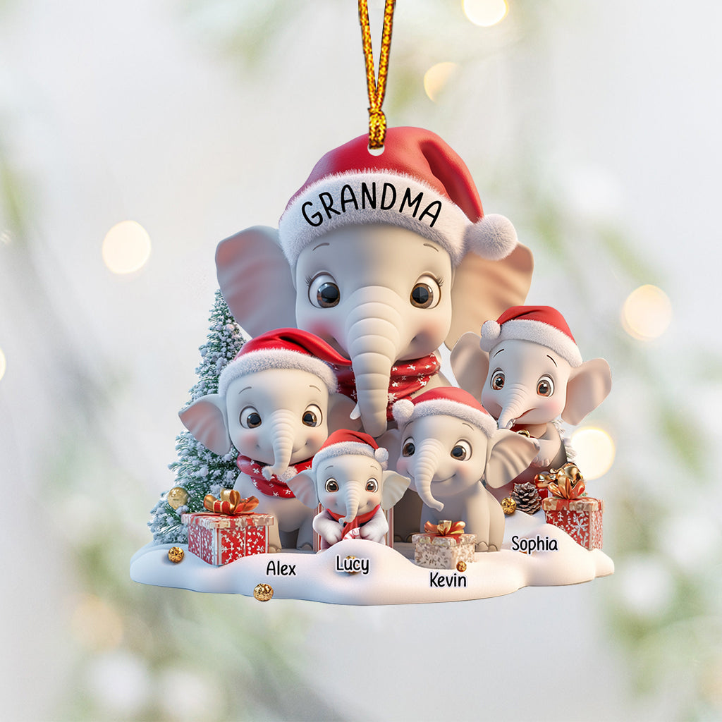 Any Title Cute Elephant Ornament - Personalized Elephant Ornament