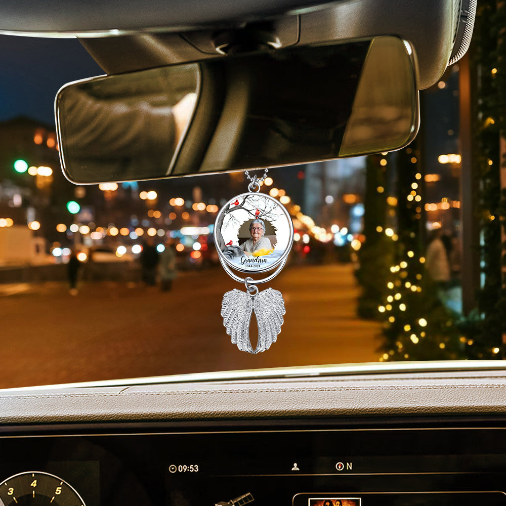 You left me beautiful memories - Personalized Memorial Wings Ornament