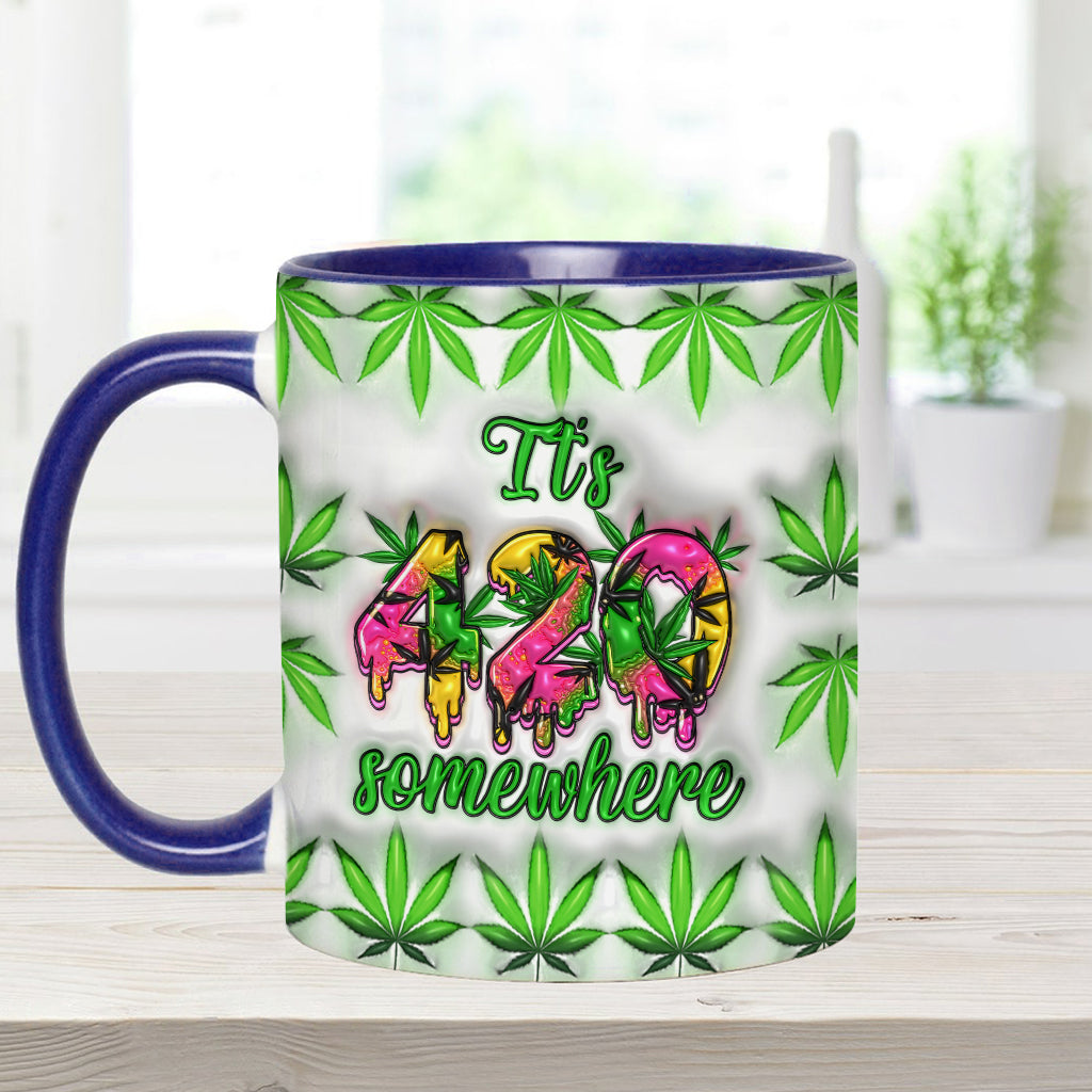 Mug personnalisé « C'est 420 quelque part » avec une touche cannabis