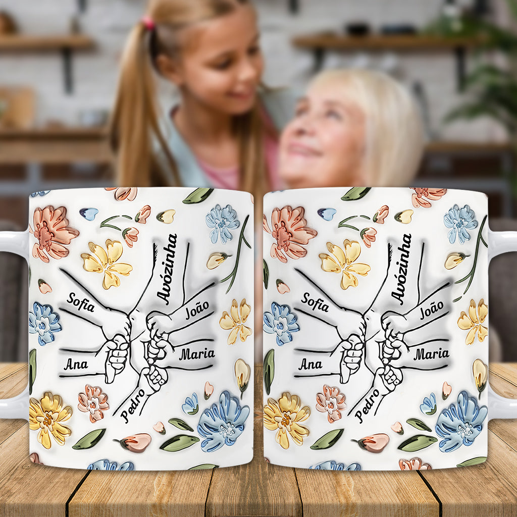 Avó Floral - Mug personnalisé pour grand-mère