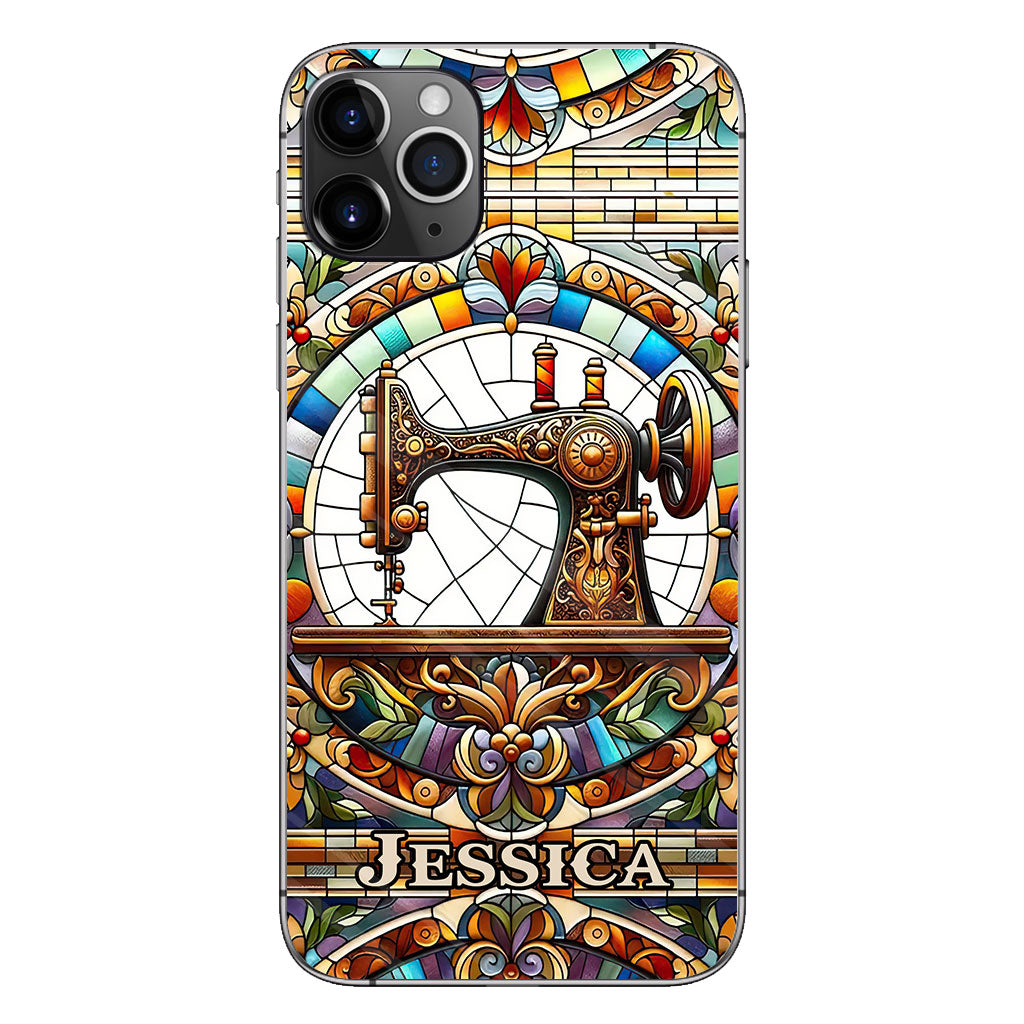 Machine à coudre colorée - Étui de téléphone personnalisé à la machine à coudre