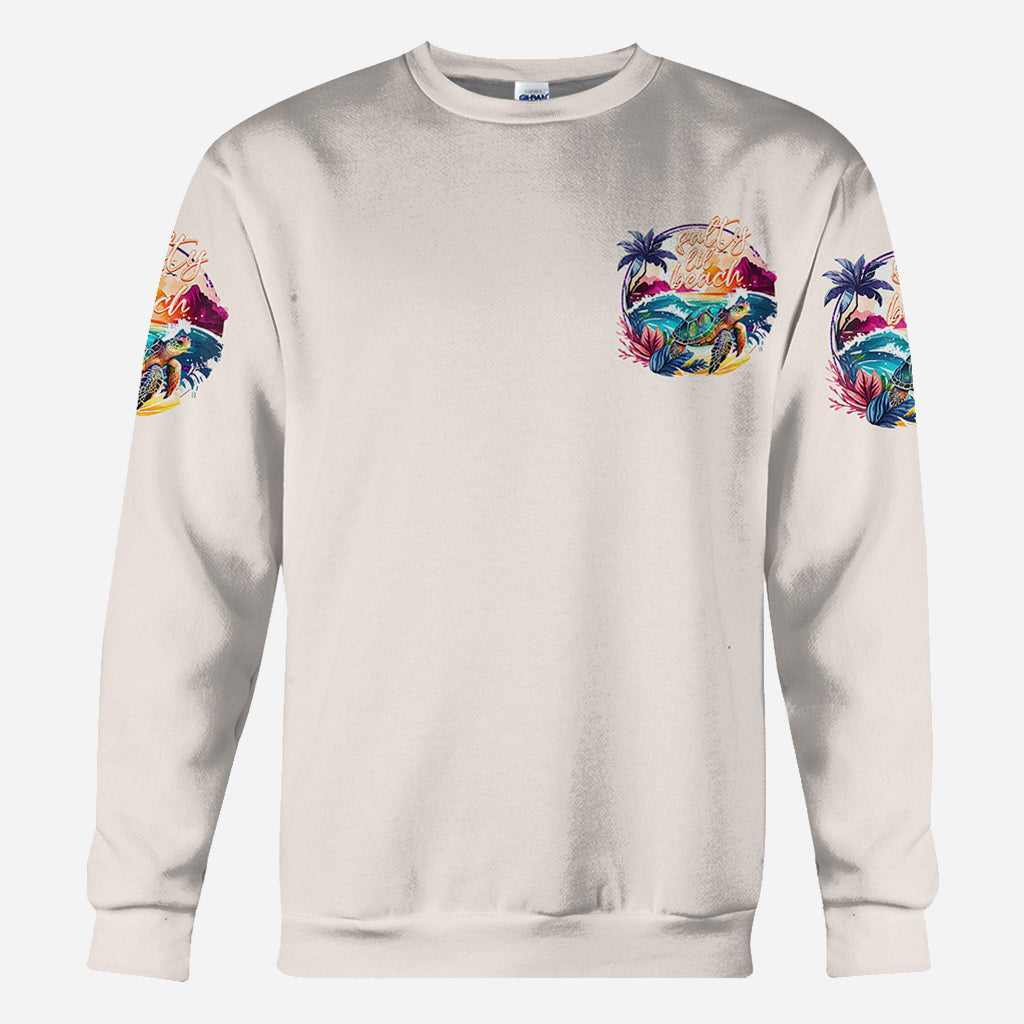 Salty Lil' Beach - T-shirt personnalisé avec motif tortue