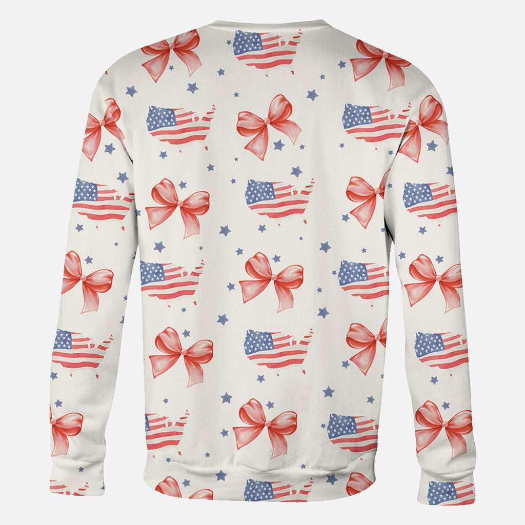 T-shirt Coquette American Girl personnalisé pour la fête nationale américaine (4 juillet)