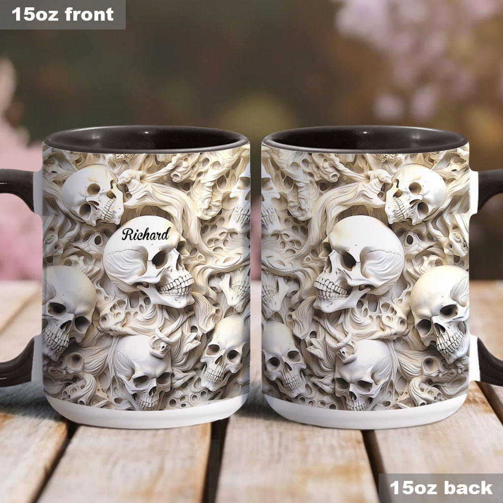 Mug personnalisé à motif crâne blanc