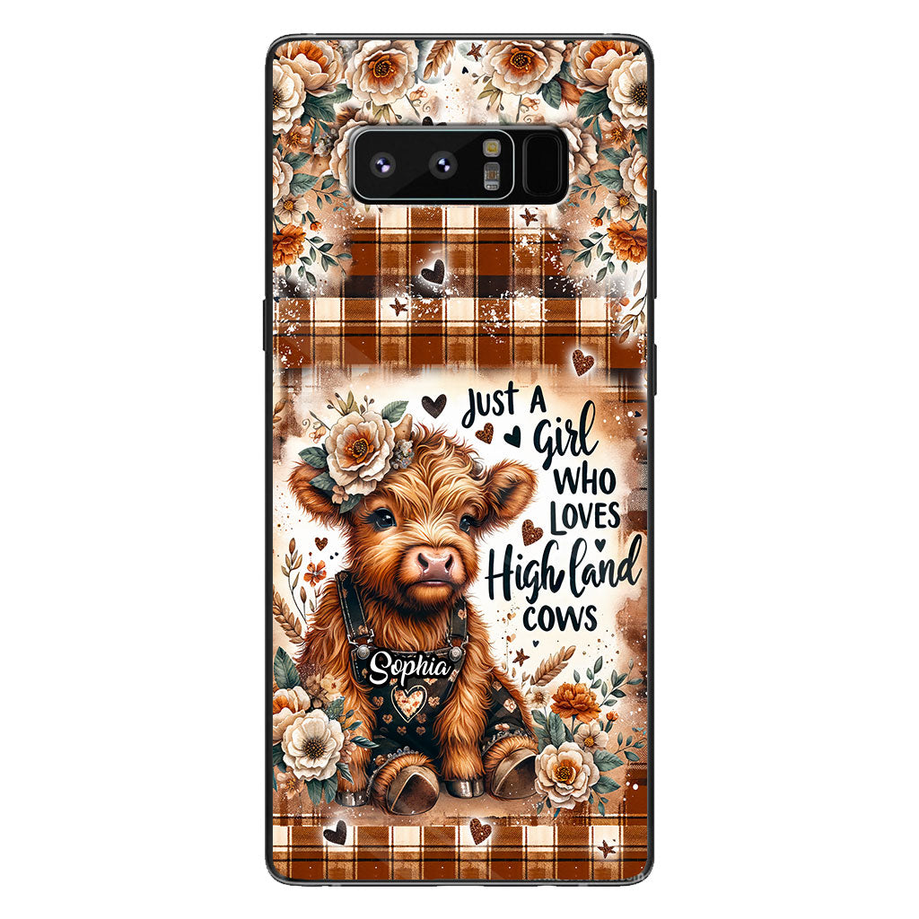 Juste une fille qui aime les vaches des Highlands - Coque de téléphone personnalisée