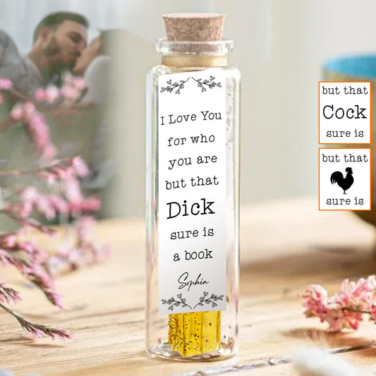 Je t'aime pour qui tu es - Ornement de mini-bouteille personnalisé pour couple