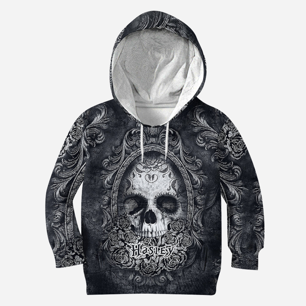 Tête de mort florale - Sweat à capuche et leggings personnalisés avec tête de mort