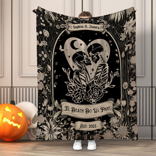 Till Death Do Us Part - Personalized Skull Blanket