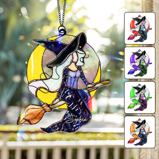 La sorcière est là - Attrape-soleil personnalisé à suspendre à la fenêtre 