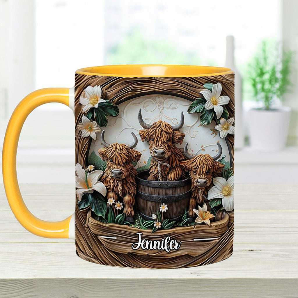 Mug personnalisé « J'adore les vaches des Highlands »