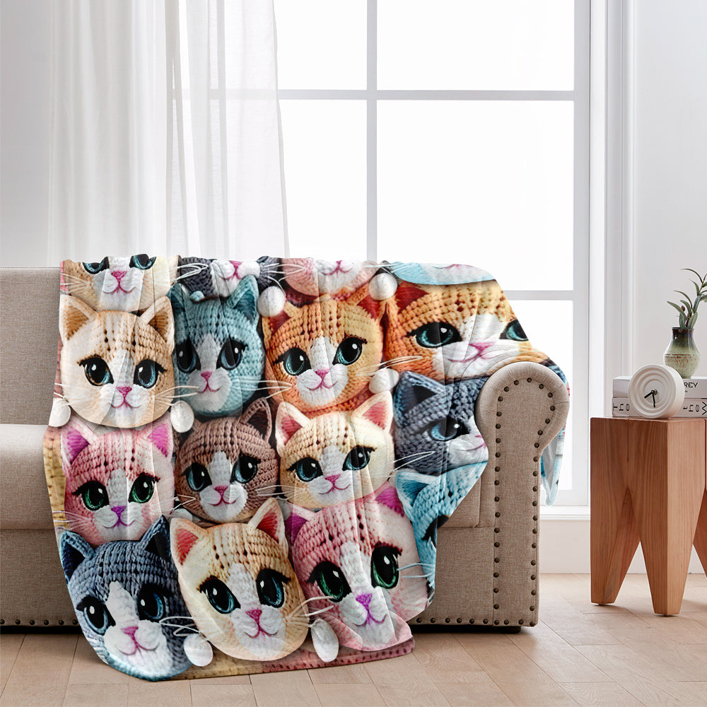 Cute Cats - Personalized Cat Blanket
