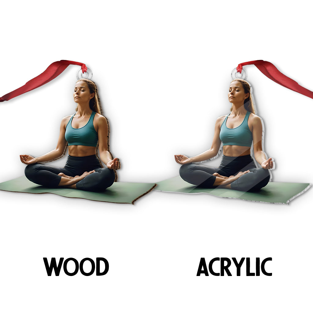 Ornement personnalisé avec photo - Ornement de yoga personnalisé en forme personnalisée