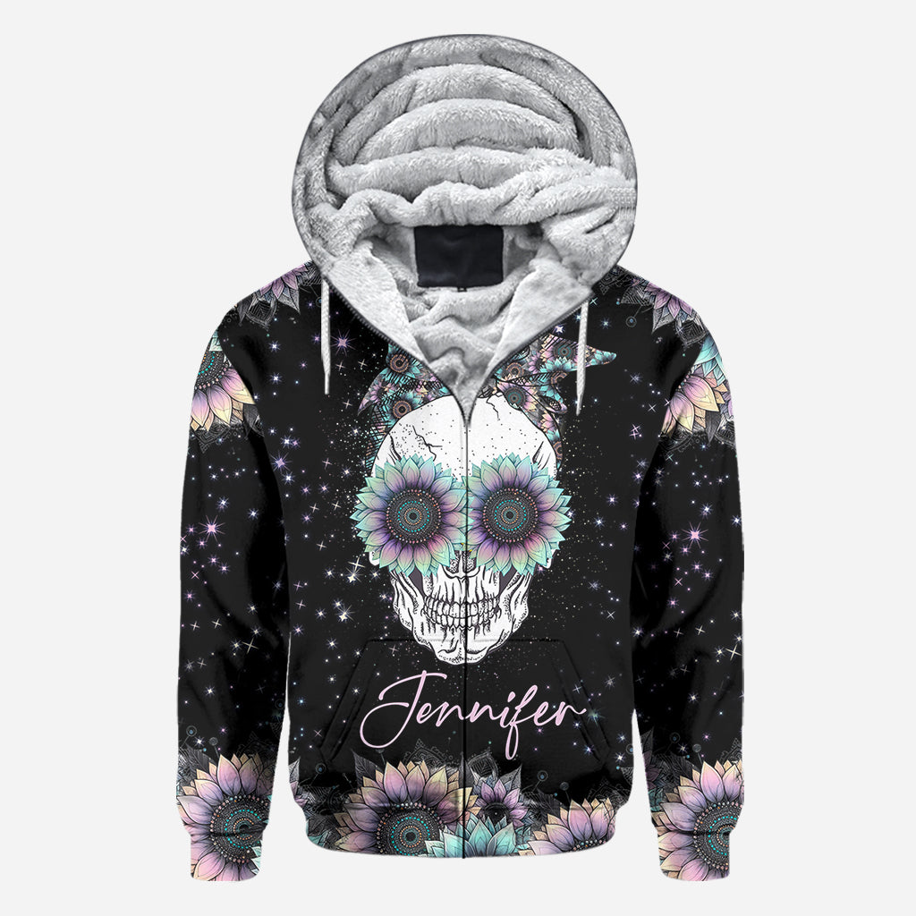 T-shirt personnalisé Zero F Given Tournesol rose et bleu - Tête de mort intégrale