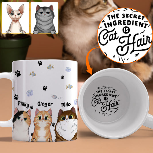 Mug personnalisé avec message caché « L'ingrédient secret » - Chat