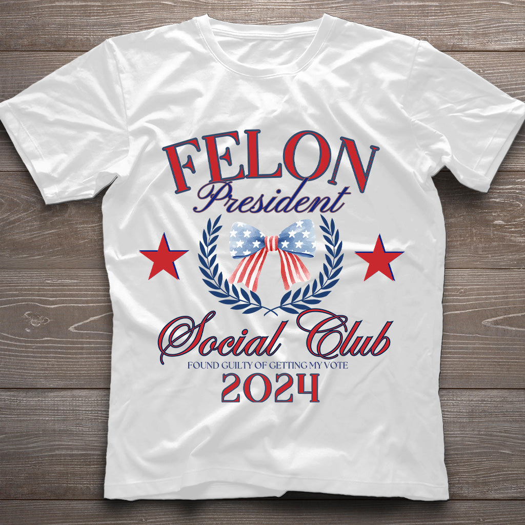 T-shirt FeI0n President Social Club, T-shirt President Trump Coquette, T-shirt President 2024, T-shirt républicain, T-shirt America