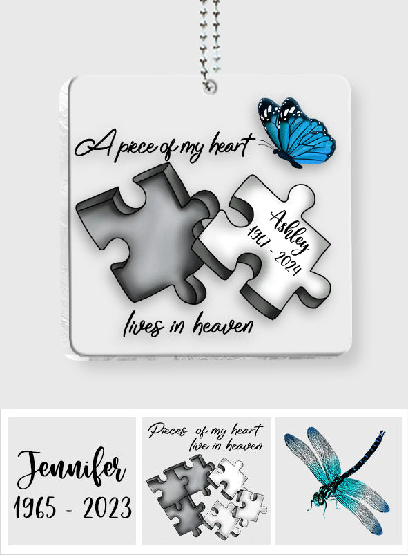 Memorial Butterfly Dragonfly Heaven Feather - Personalized Memorial Transparent Car Ornament