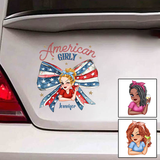 Autocollant personnalisé pour la fête de l'Indépendance/le 4 juillet - Poupée Coquette American Girl