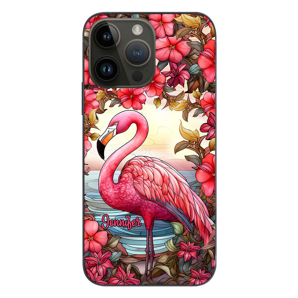 Coque de téléphone personnalisée flamant rose « J’adore les flamants roses »