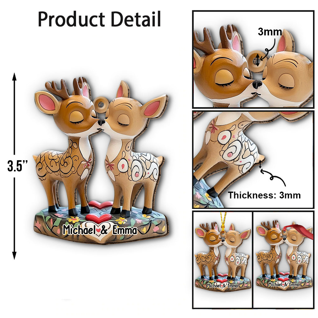 Loving Reindeer - Personalized Couple Ornament