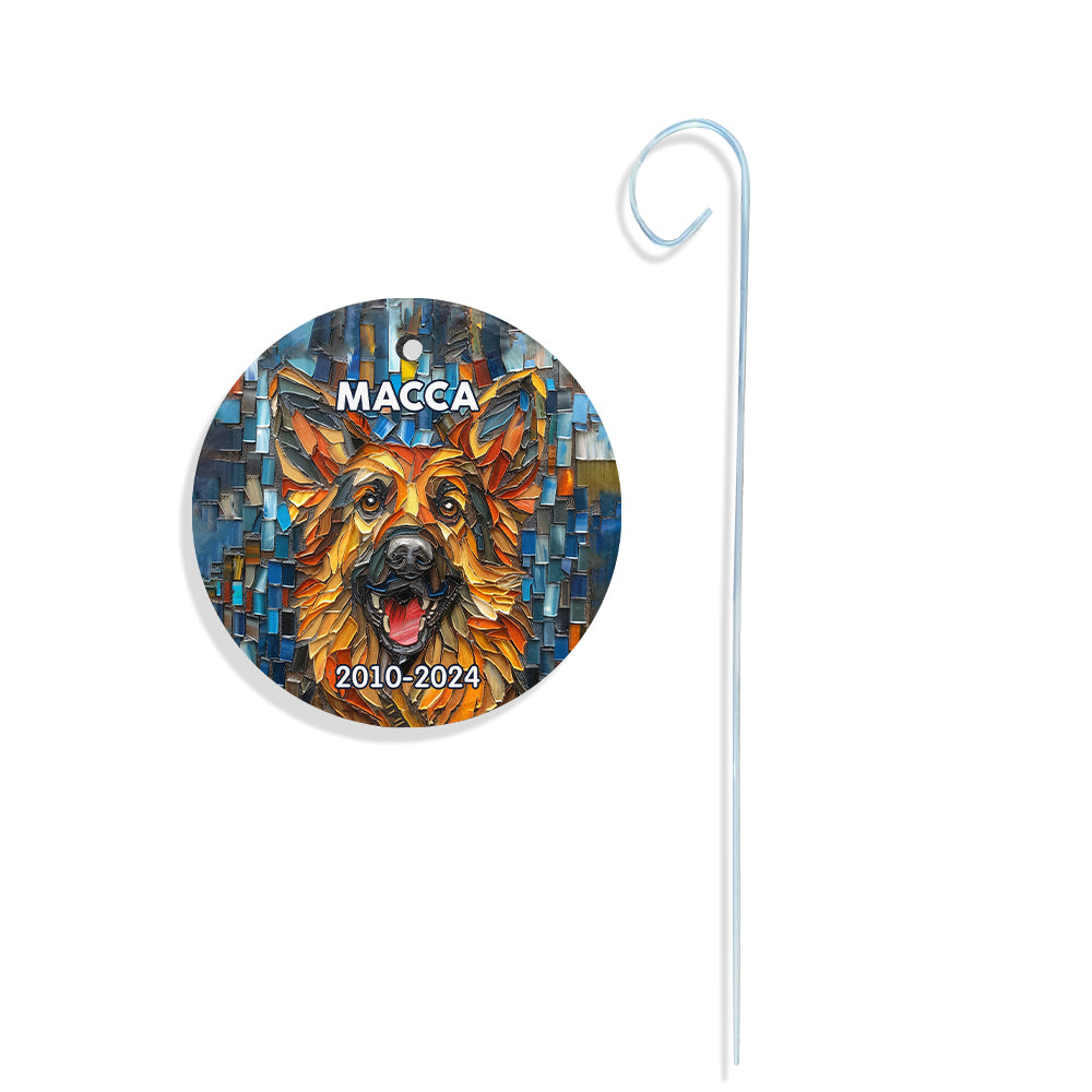 Carreaux de céramique personnalisés avec motif de chien - Ardoise ronde suspendue pour jardin