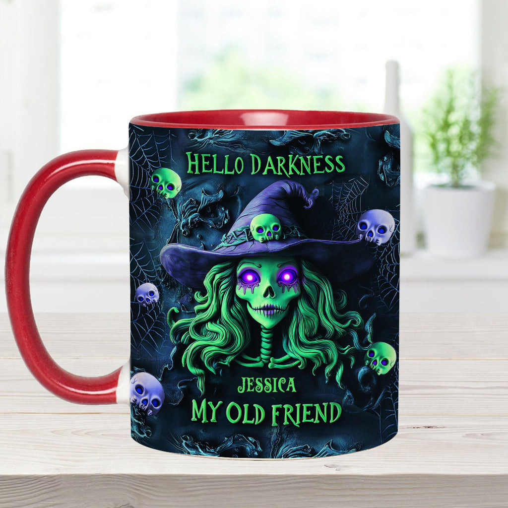 Bonjour les ténèbres, ma vieille amie - Mug personnalisé à l'effigie d'une sorcière