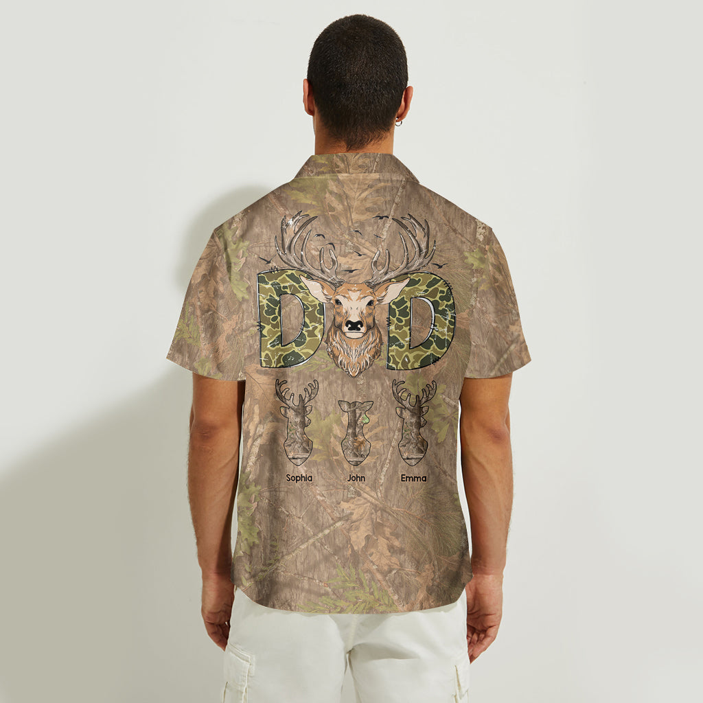 Chemise hawaïenne de chasse personnalisée pour papa chasseur
