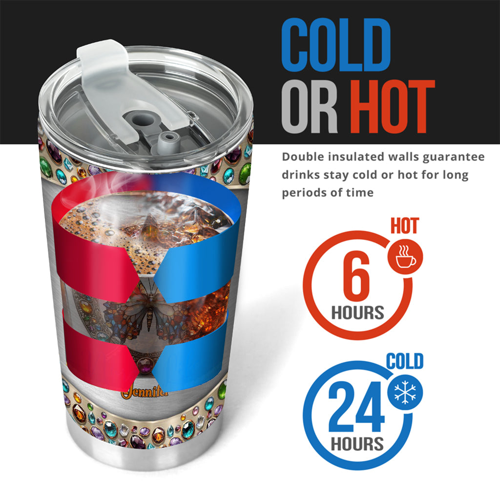 Beauté du vitrail - Gobelet papillon personnalisé