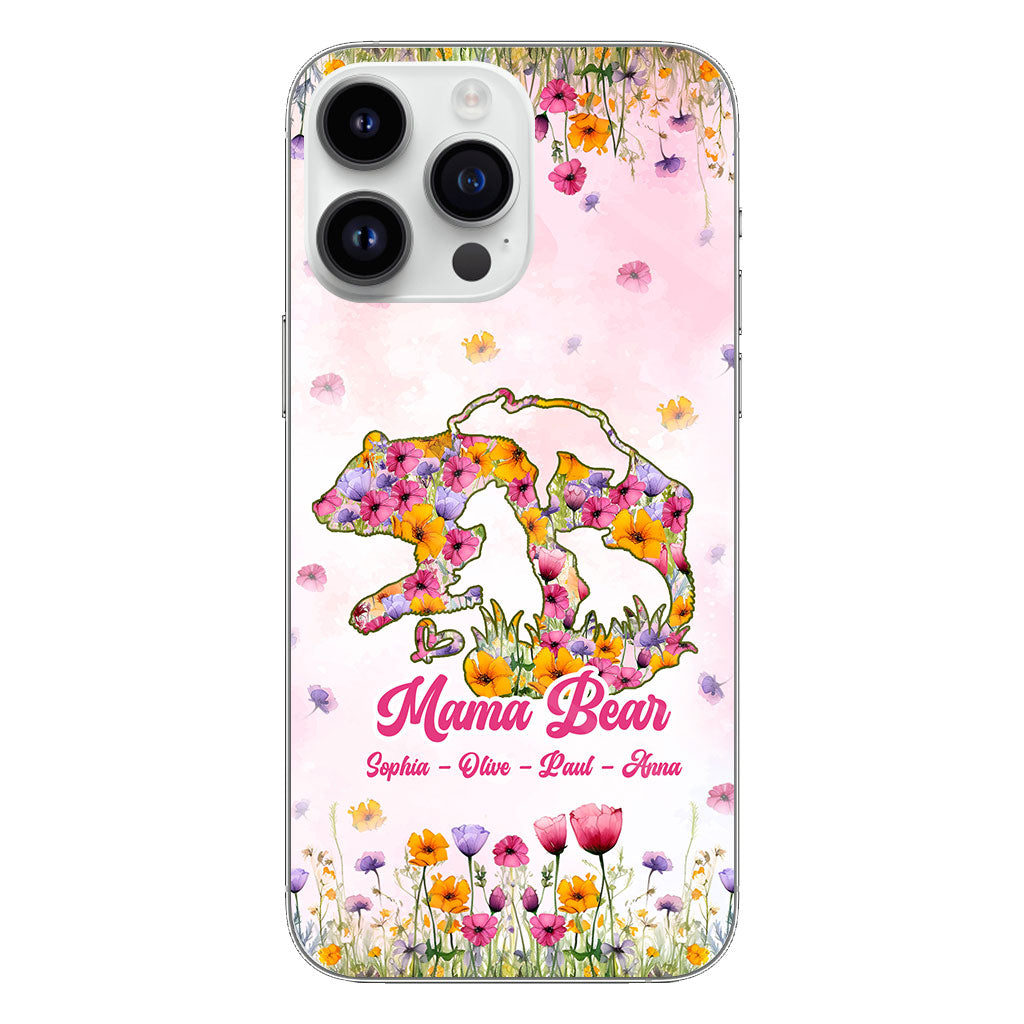 Coque de téléphone transparente personnalisée Maman Ours - Maman