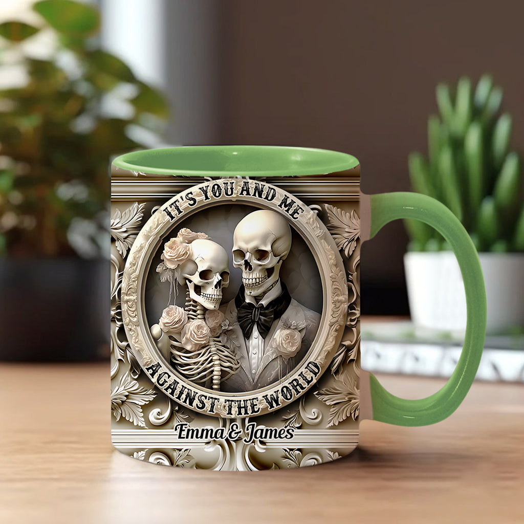 « Toi et moi contre le monde » - Mug personnalisé pour couple