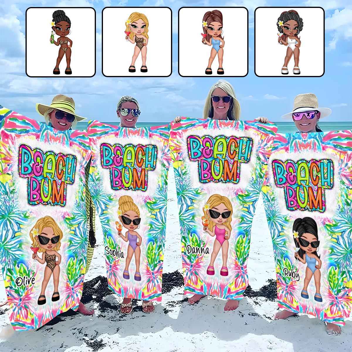 Serviette de plage personnalisée « Amoureux de la mer » - Beach Bum