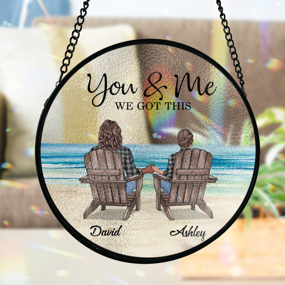 On gère ça - Attrape-soleil en vitrail personnalisé pour couple