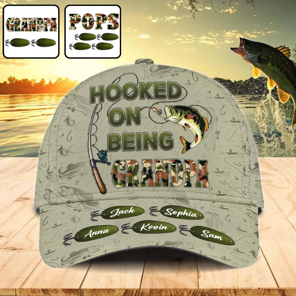 Accro à être papa/grand-père... - Casquette de pêche classique personnalisée