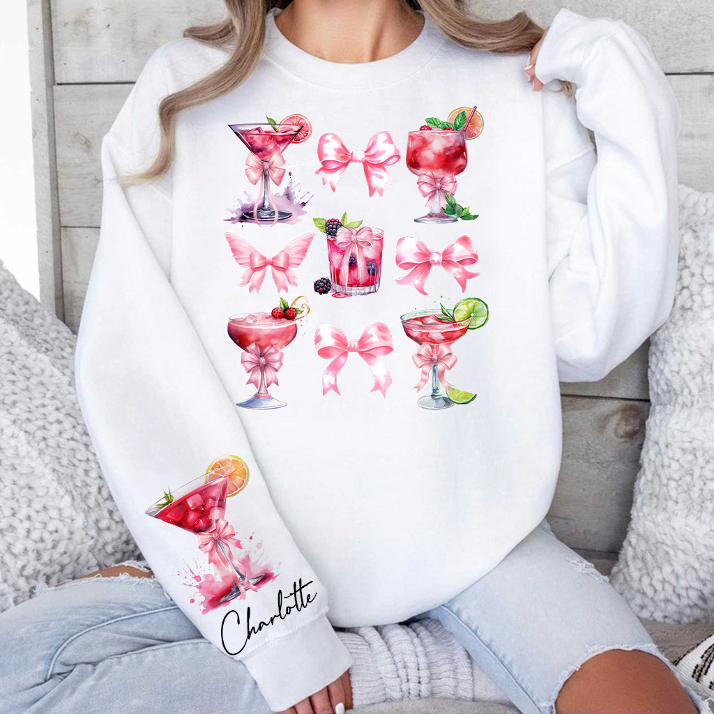 Économisez l'eau, buvez des cocktails, Coquette Girly - T-shirt personnalisé cocktail intégral