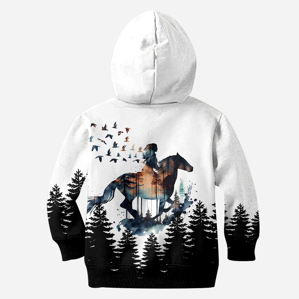 Fille à cheval - Sweat à capuche et leggings personnalisés sur le thème des chevaux