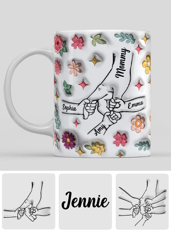 Mug personnalisé « Main dans la main » pour maman