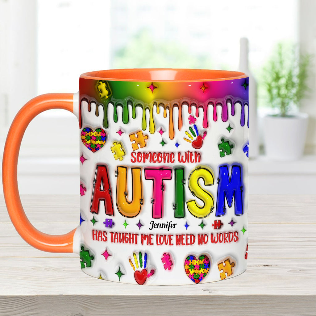L'amour n'a pas besoin de mots - Mug personnalisé pour la sensibilisation à l'autisme