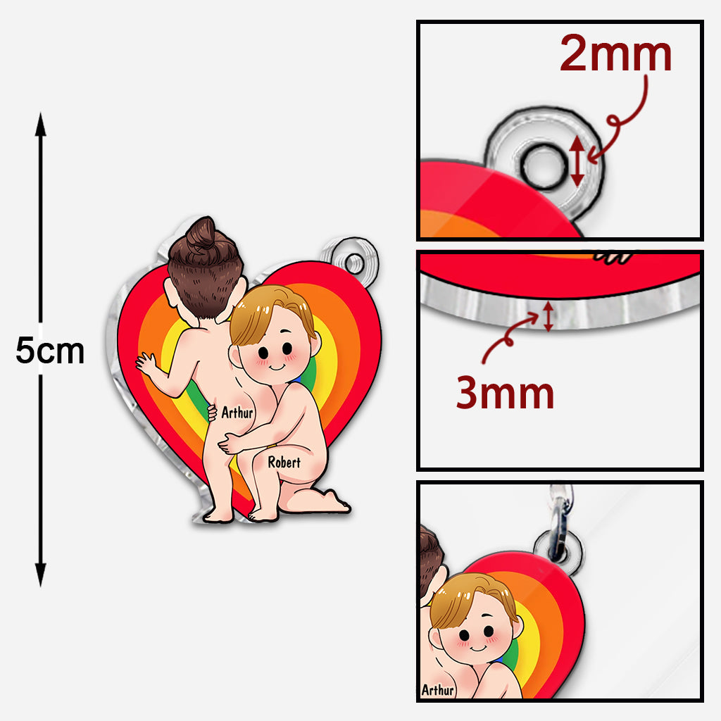 Love Is Love - Personalized LGBT Support Custom Shaped Keychain